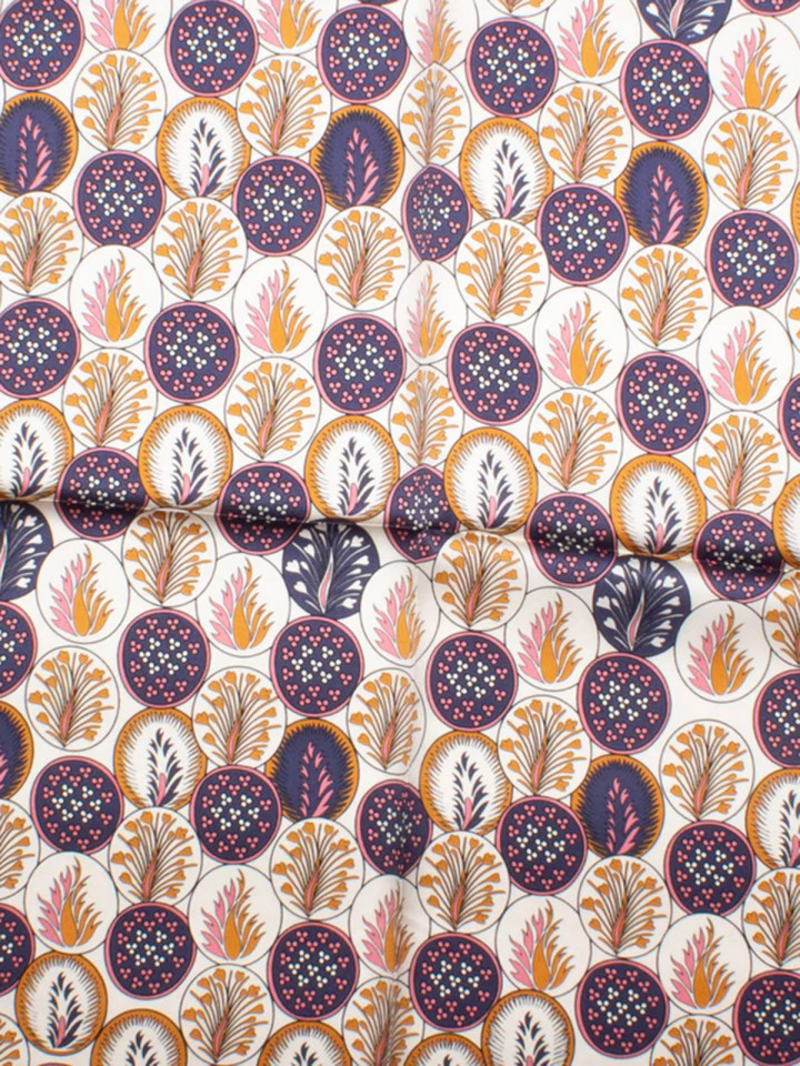 Sidenscarf marin, guld, rosa, creme...