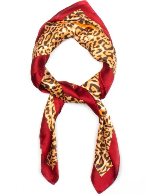 Sidenscarf röd + leo från 7EAST
