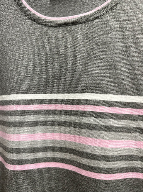 Finstickad tröja grå/rosa från Micha 2