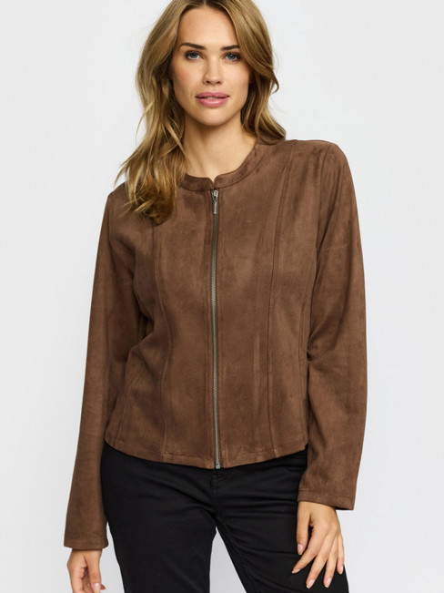 Jacka i mockaimitation brun från 2-BIZ