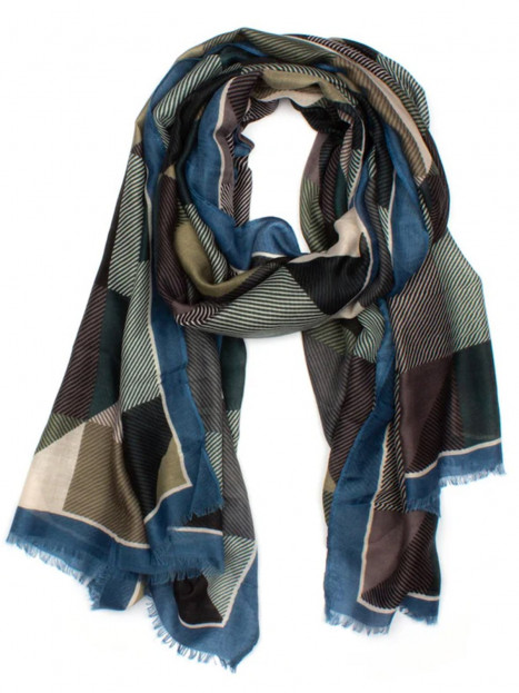 Sjal blå, brun, taupe och grön från 7EAST