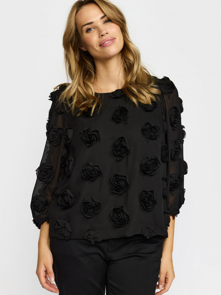 Festblus Mynte blomapplikationer svart från 2-BIZ