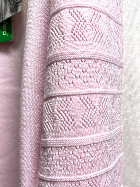 Fin- och mönsterstickad tröja ljusrosa från Micha 2