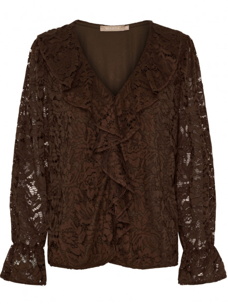 Spetsblus volang brun från Marta du Chateau