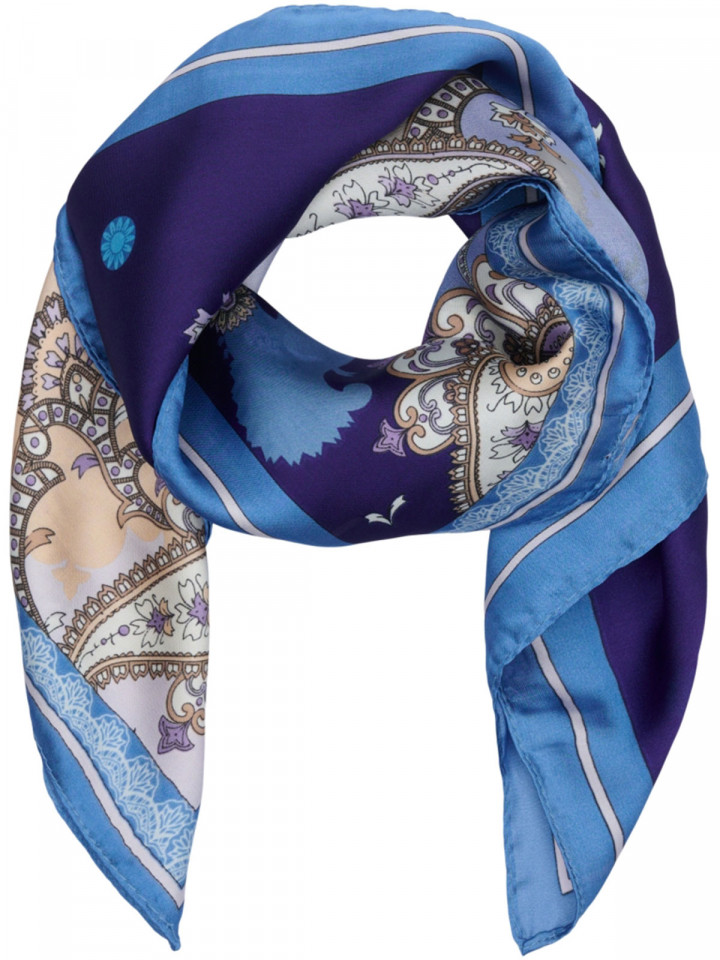 Scarf marin, blå och creme