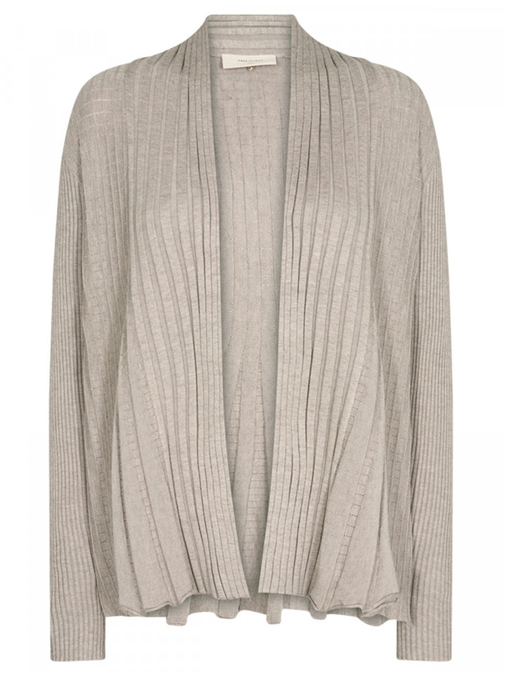 Finstickad kofta taupe från FREEQUENT