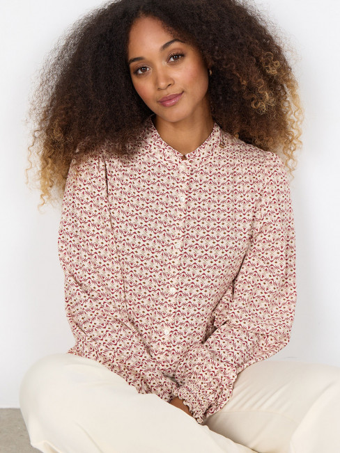 Blus Bellua cremevit/mörkrosa från SoyaConcept 2