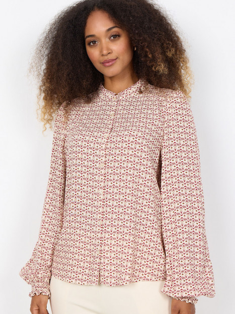 Blus Bellua cremevit/mörkrosa från SoyaConcept