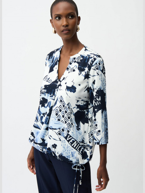 Blus marin/vit från Joseph Ribkoff