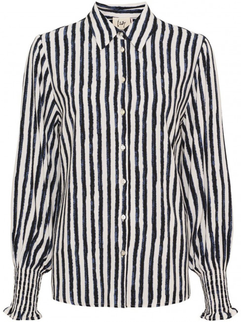 Blus Gyta Smock marin rand från Isay