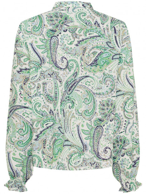 Blus Gyta Ruffle grön paisley från Isay