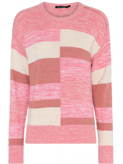 Blockmönstrad tröja rosa från Micha