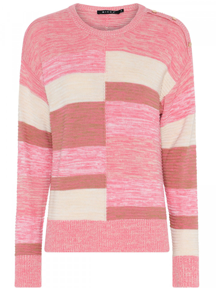 Blockmönstrad tröja rosa från Micha