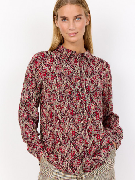 Viskosblus Ilya röd från SoyaConcept