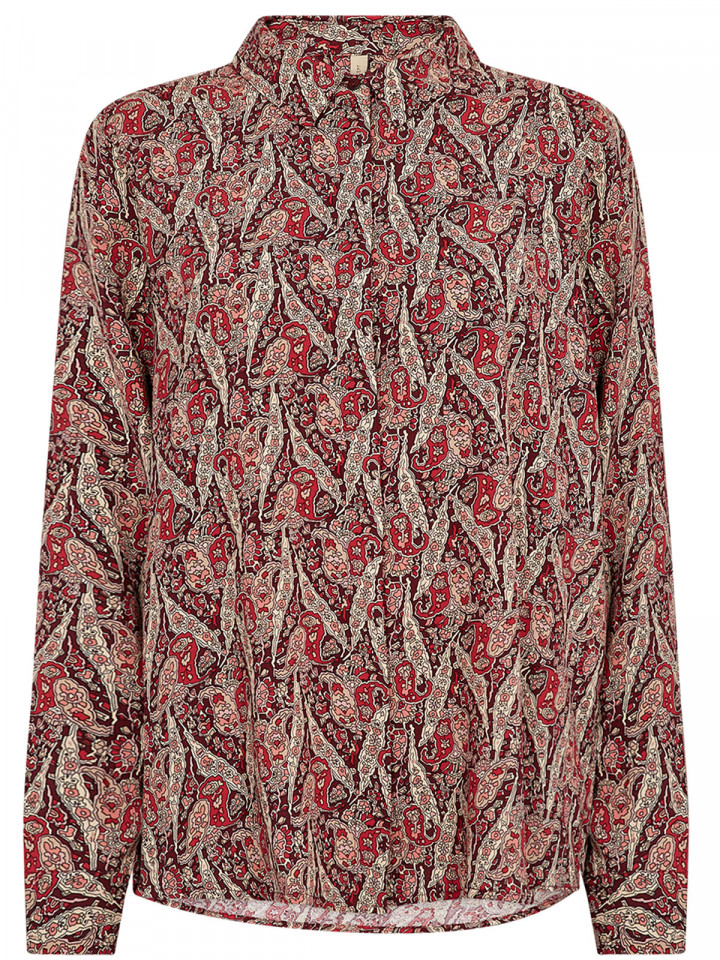 Viskosblus Ilya röd från SoyaConcept