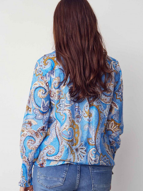 Blus Lotta blå paisley från Isay