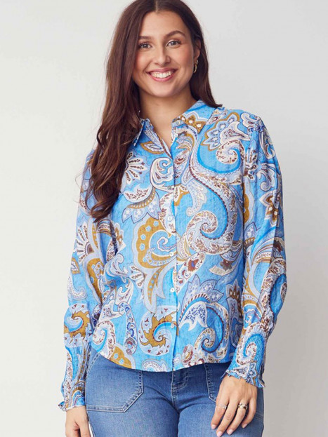 Blus Lotta blå paisley från Isay