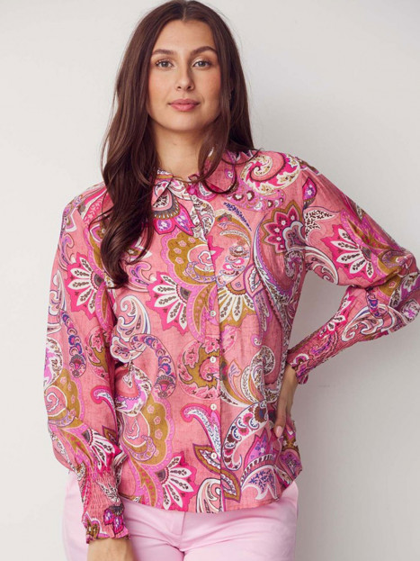 Blus Lotta rosa paisley från Isay