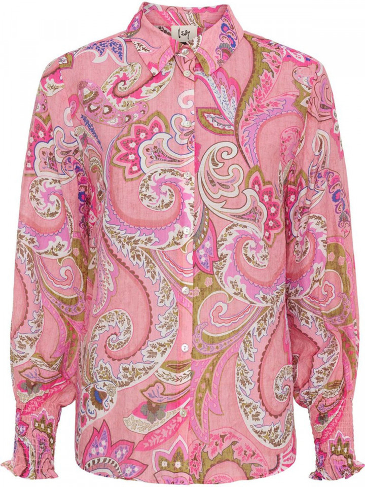 Blus Lotta rosa paisley från Isay