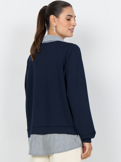 Tröja med blus Banu marin från SoyaConcept