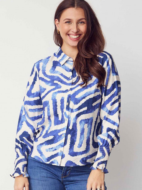 Ane smock blouse Blå grafisk från Isay