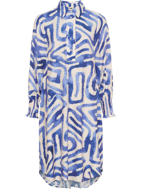 Klänning Ane blå grafik från Isay