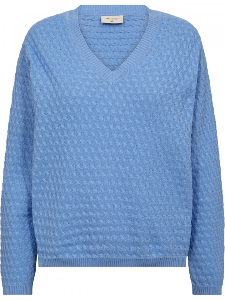 Mönsterstickad tröja blå från FreeQuent