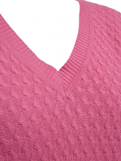 Mönsterstickad tröja Dodo rosa orchid från FreeQuent 2