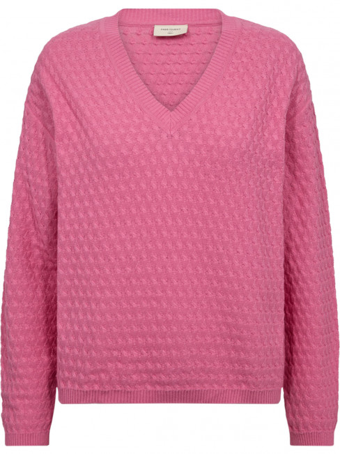 Mönsterstickad tröja Dodo rosa orchid från FreeQuent