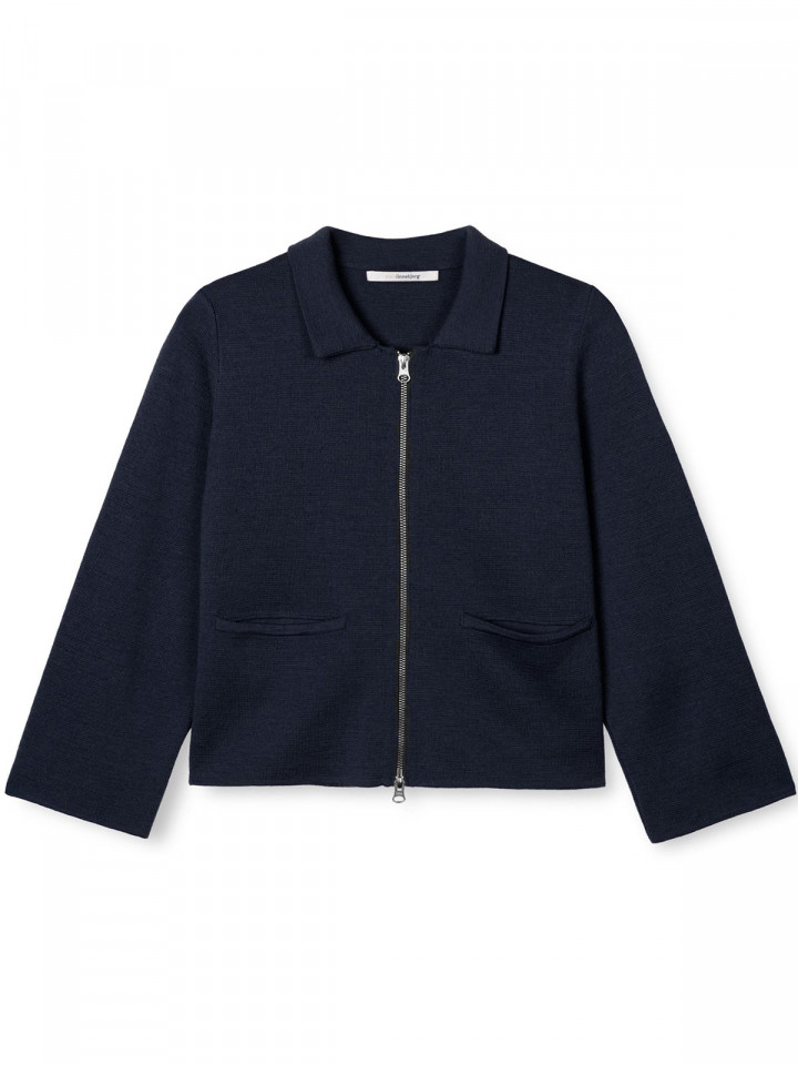 Finstickad kofta Giselle marin från SibinLinnebjerg