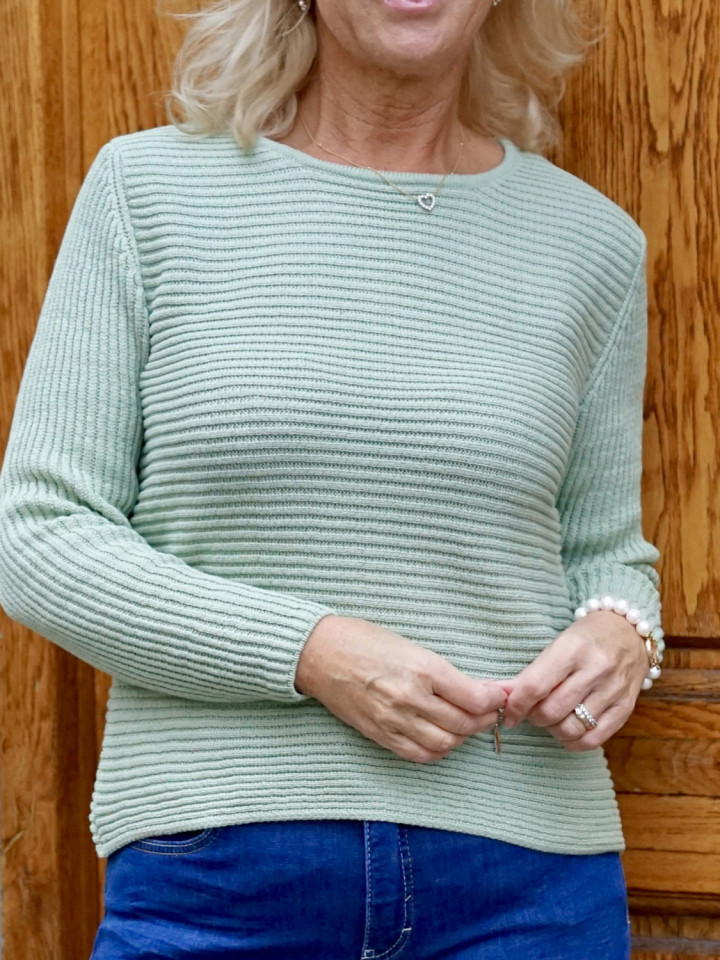 Tröja Zip ljusgrön från Skovhuus