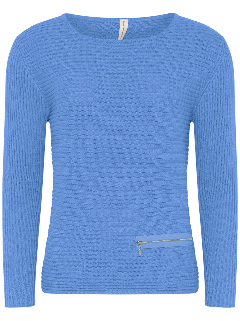 Tröja Zip mellanblå från Skovhuus