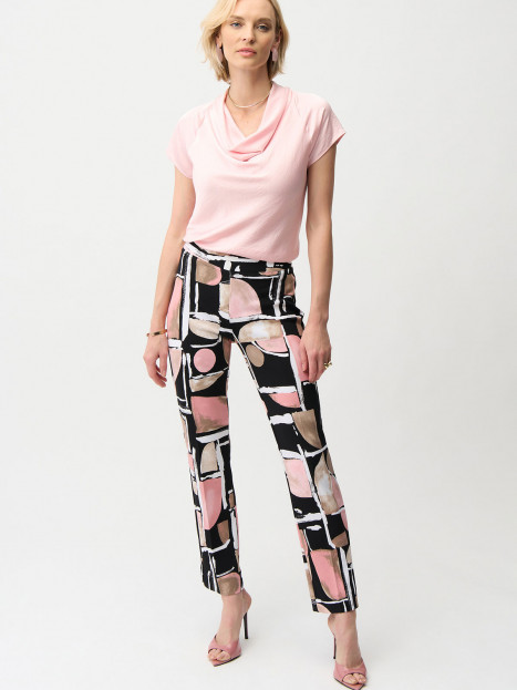 Stretchig byxa rosa mönster från Joseph Ribkoff