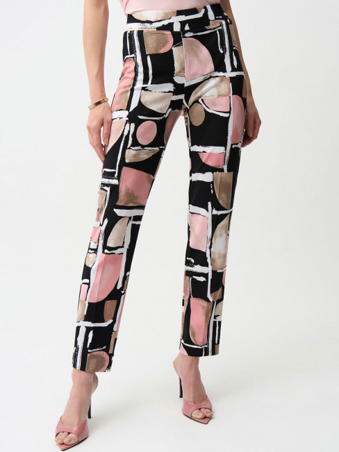Stretchig byxa rosa mönster från Joseph Ribkoff 2