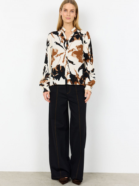 Viskosblus Bene creme/camel från SoyaConcept