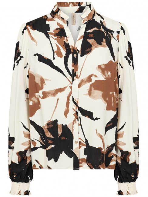 Viskosblus Bene creme/camel från SoyaConcept 2