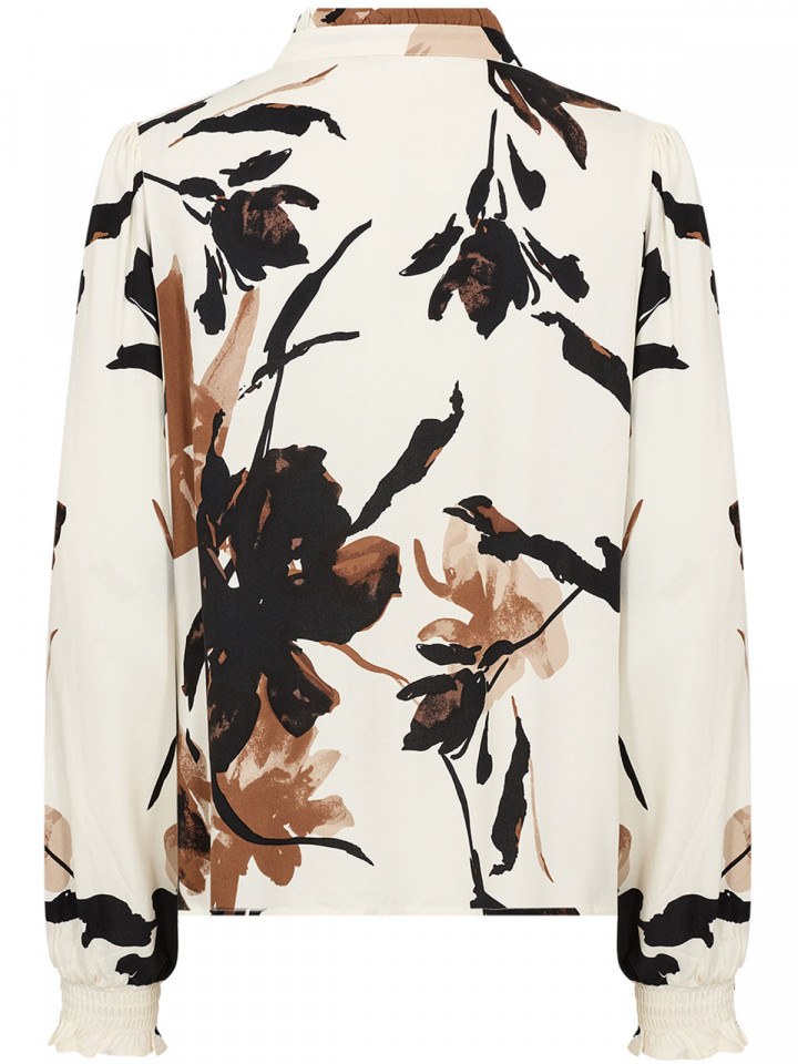 Viskosblus Bene creme/camel från...