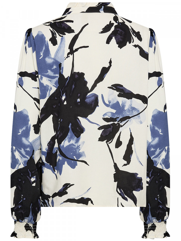 Viskosblus Bene creme/marin från...