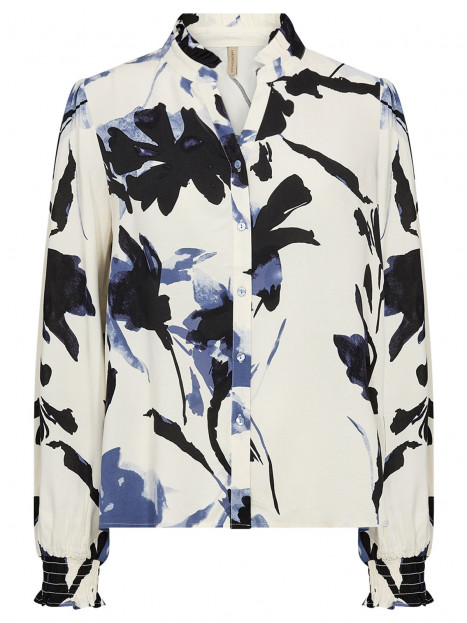 Viskosblus Bene creme/marin från SoyaConcept