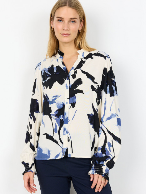 Viskosblus Bene creme/marin från SoyaConcept