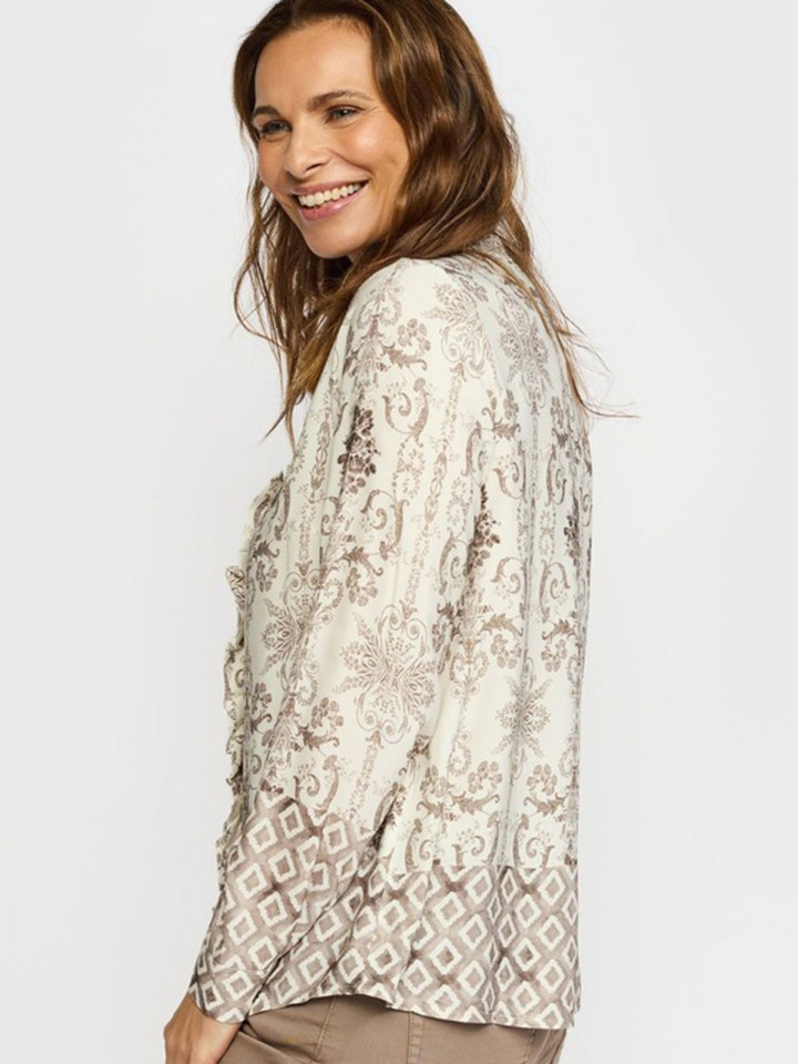 Viskosblus Milla creme/taupe från 2biz