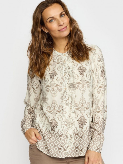 Viskosblus Milla creme/taupe från 2biz