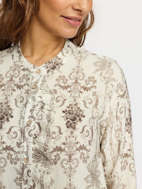 Viskosblus Milla creme/taupe från 2biz 2