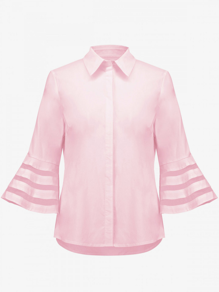 Blus rosa med trumpetärm från Joseph...