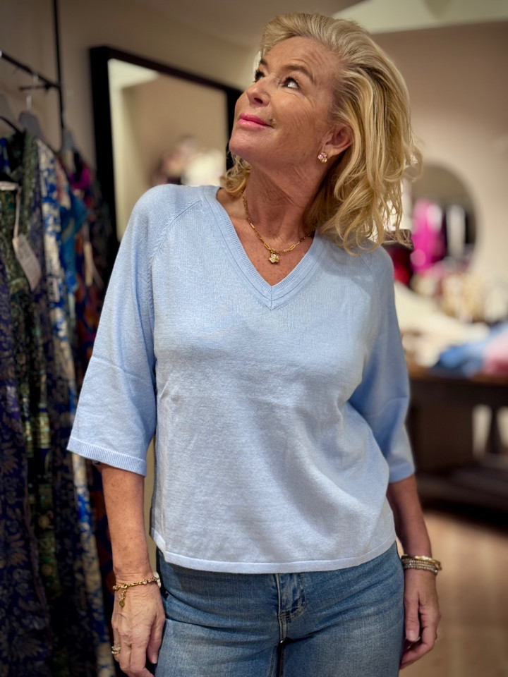 Topp Finstickad ljusblå från Claire