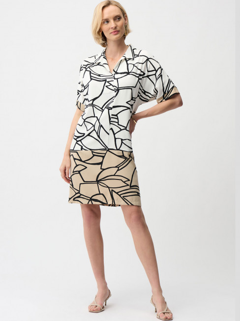 Klänning grafisk vit/nougat/svart från Joseph Ribkoff 2