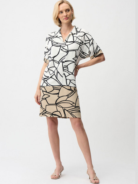 Klänning grafisk vit/nougat/svart från Joseph Ribkoff