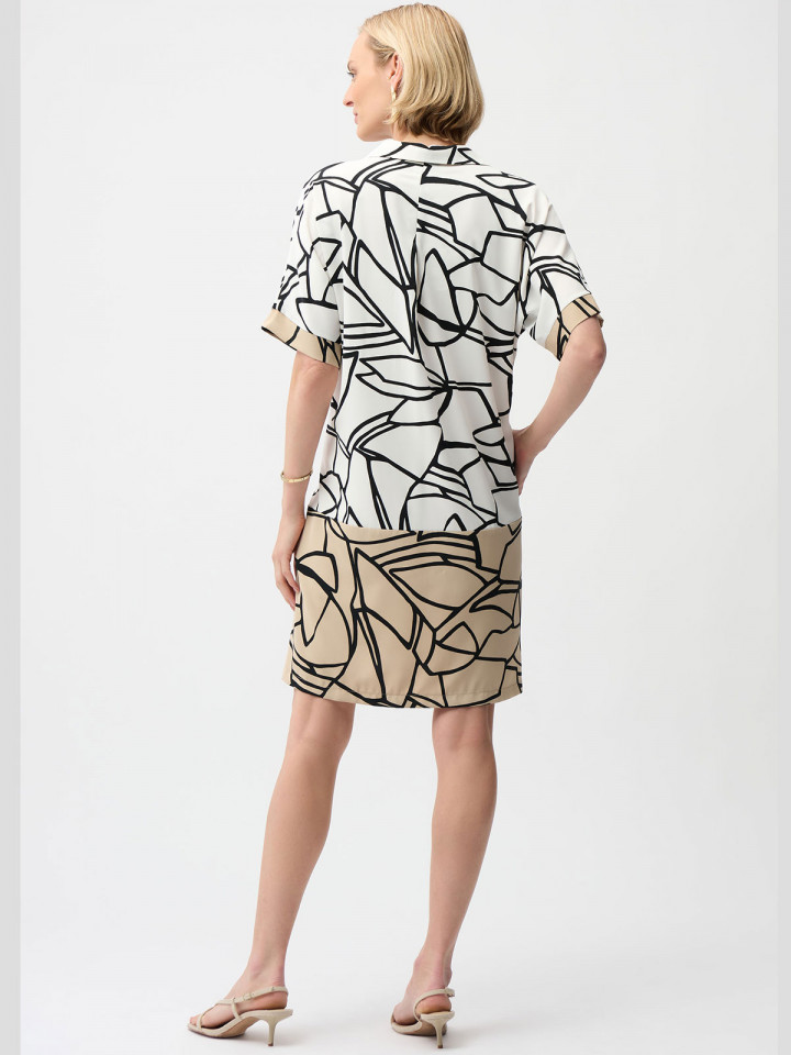 Klänning grafisk vit/nougat/svart...