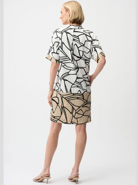Klänning grafisk vit/nougat/svart från Joseph Ribkoff