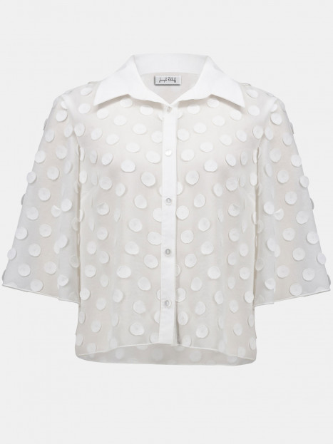 Chiffongblus prick vit från Joseph Ribkoff